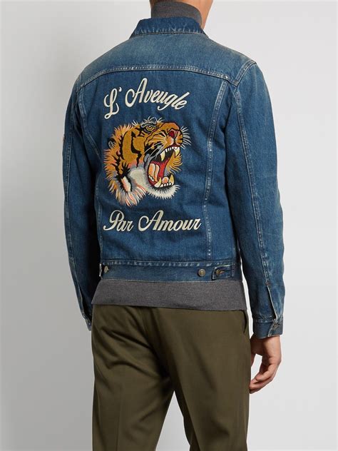 gucci hat tiger|gucci tiger denim jacket.